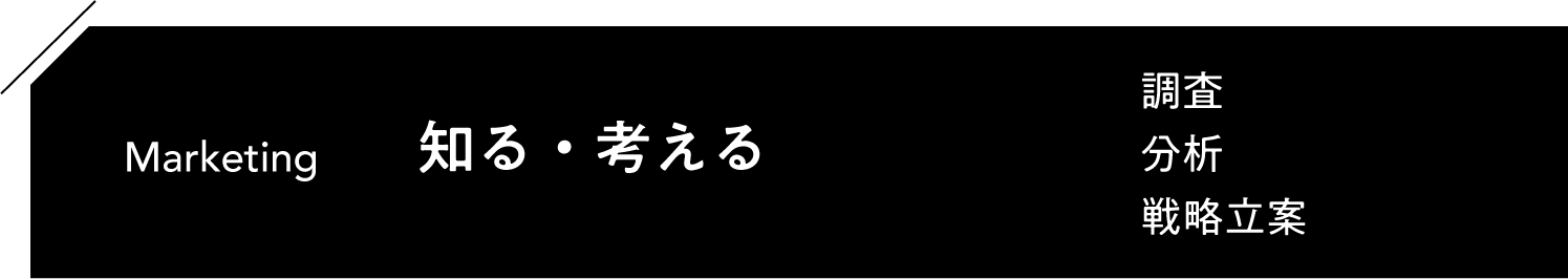 Marketing「知る・考える」調査 分析 戦略立案